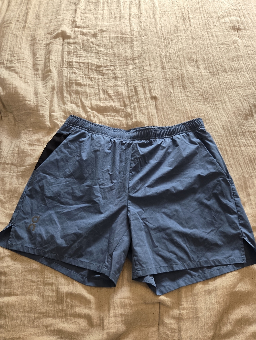 On Running Navy and Light Blue Men's Running Shorts